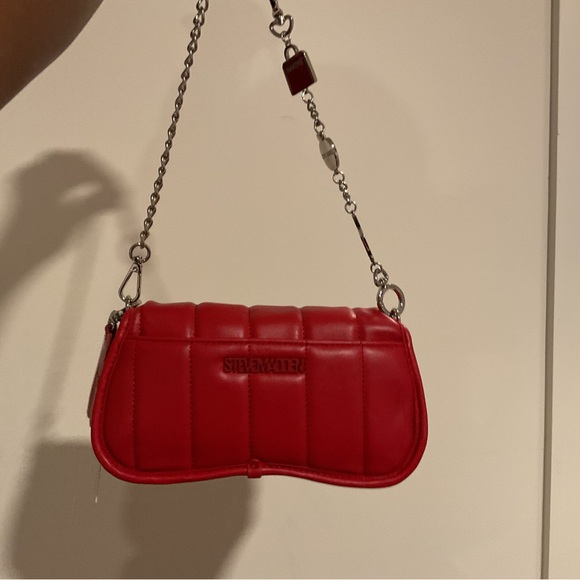 Steve Madden Red Chain Shoulder Bag - Picture 3 of 4